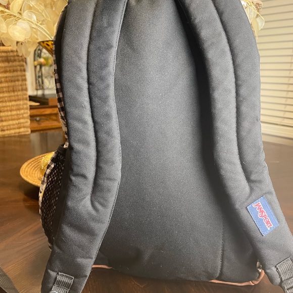 Jansport Black and White Checkered Backpack with Daisy Print - Picture 4 of 9